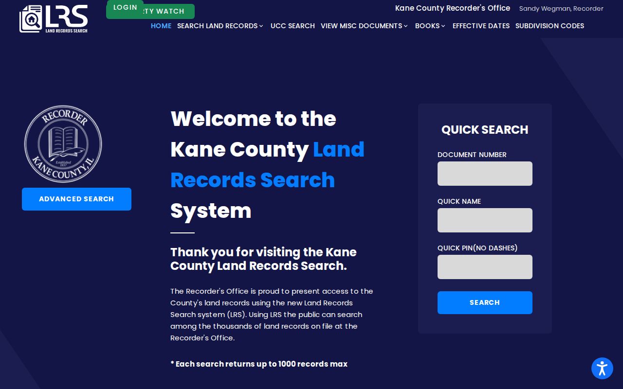 Hoffman Estates residents directory Kane land records search