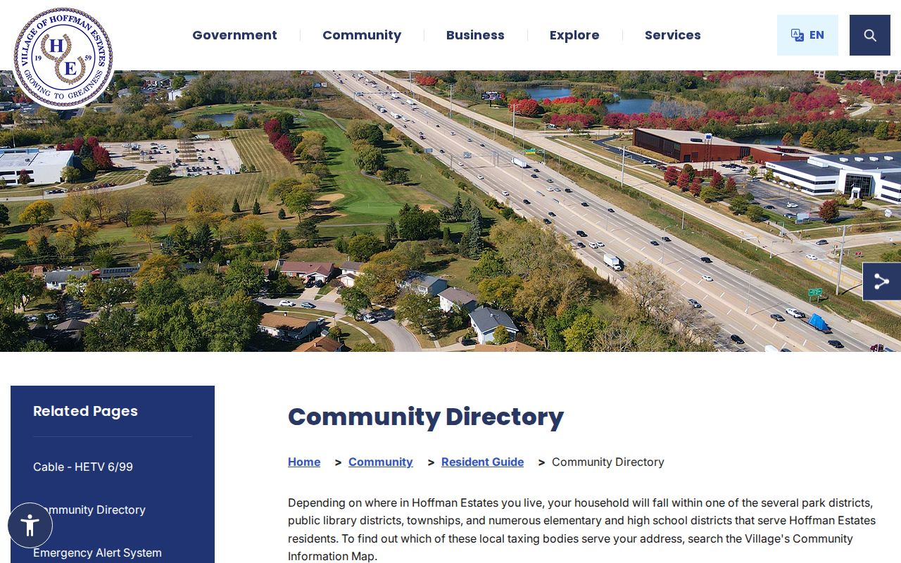 Hoffman Estates address-driven community directory for block services