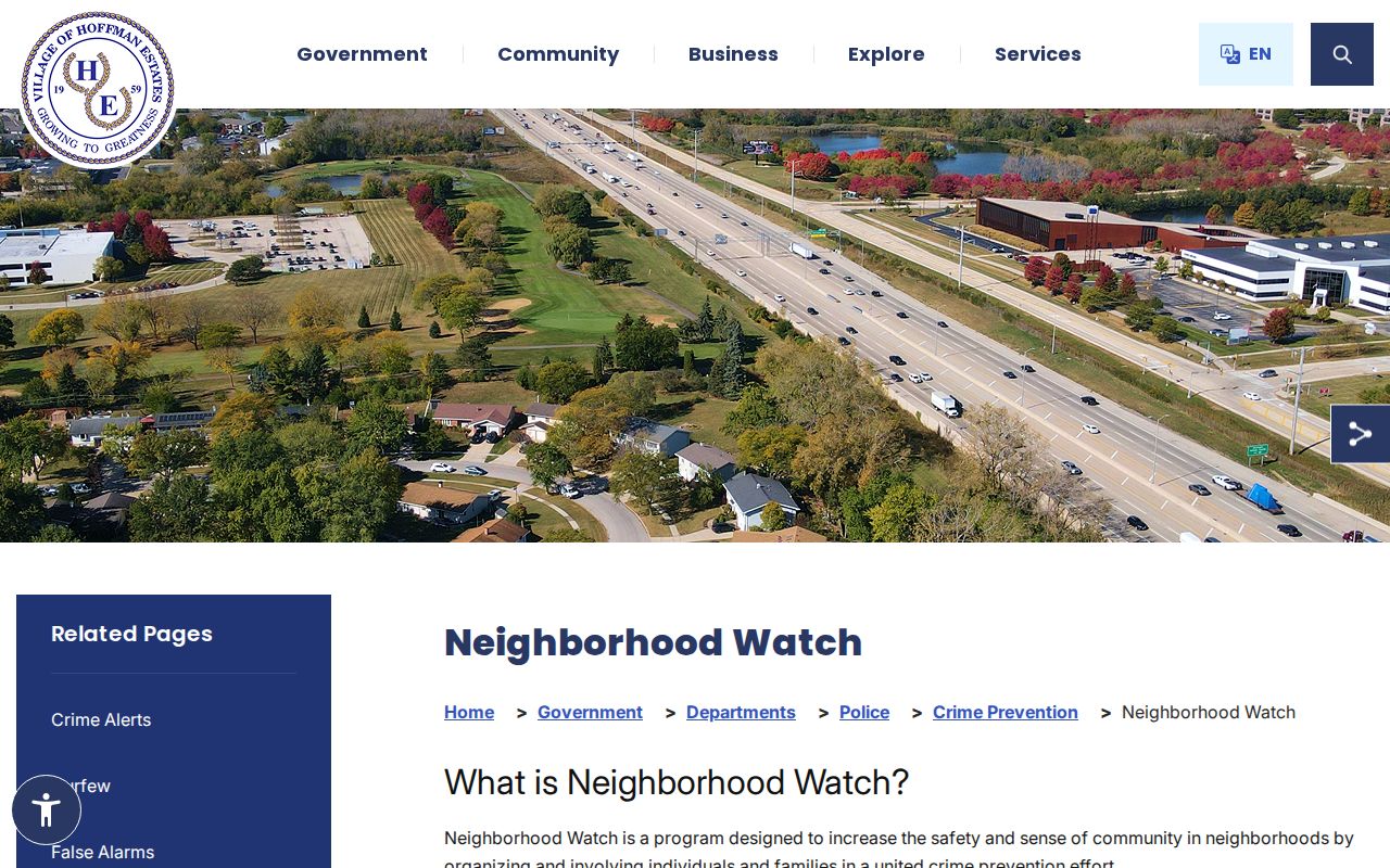 Hoffman Estates Police Neighborhood Watch information