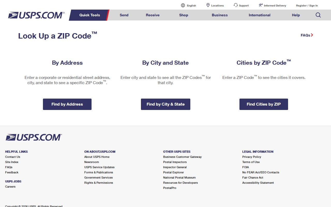 Hoffman Estates ZIP code directory using the USPS address lookup